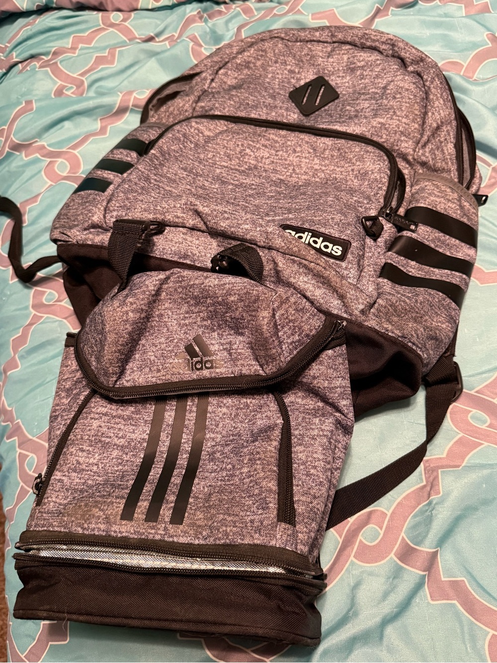 adidas Gray & Black Backpack & lunchbox
